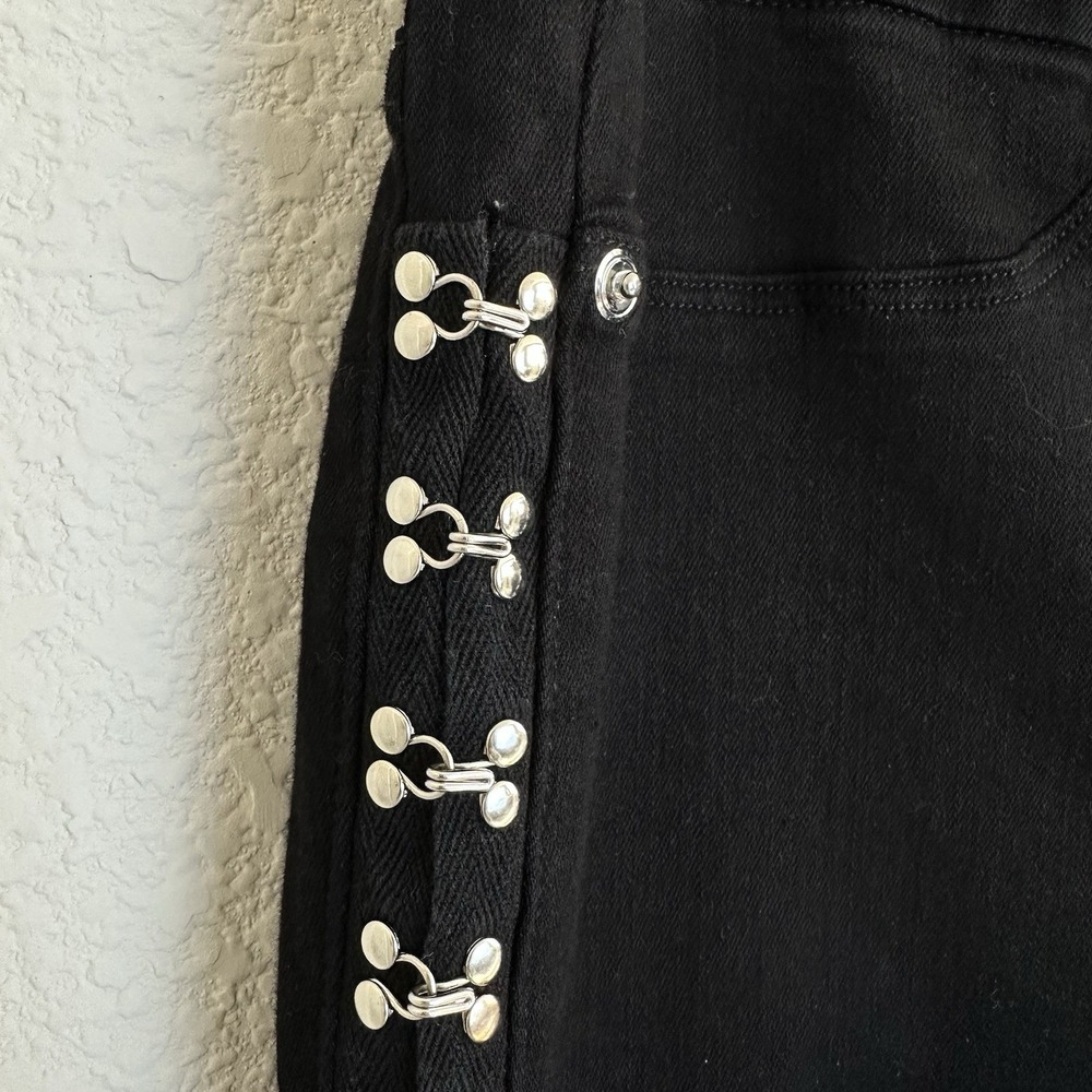 Good American Good Waist Black Hook & Eye Skinny Ankle Black Jeans Size 12 / 31 - Picture 3 of 11
